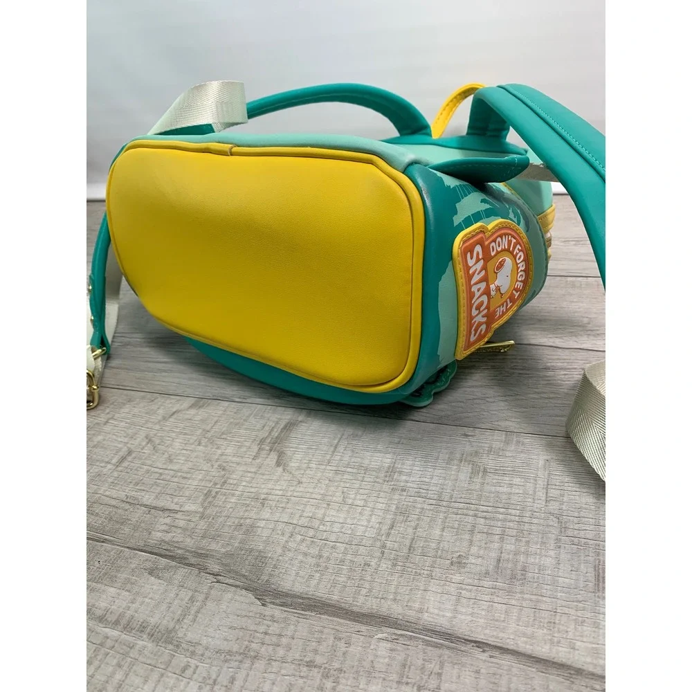 Loungefly Peanuts Snoopy Road Trip Mini Backpack Teal Yellow CANYNPVGP-R